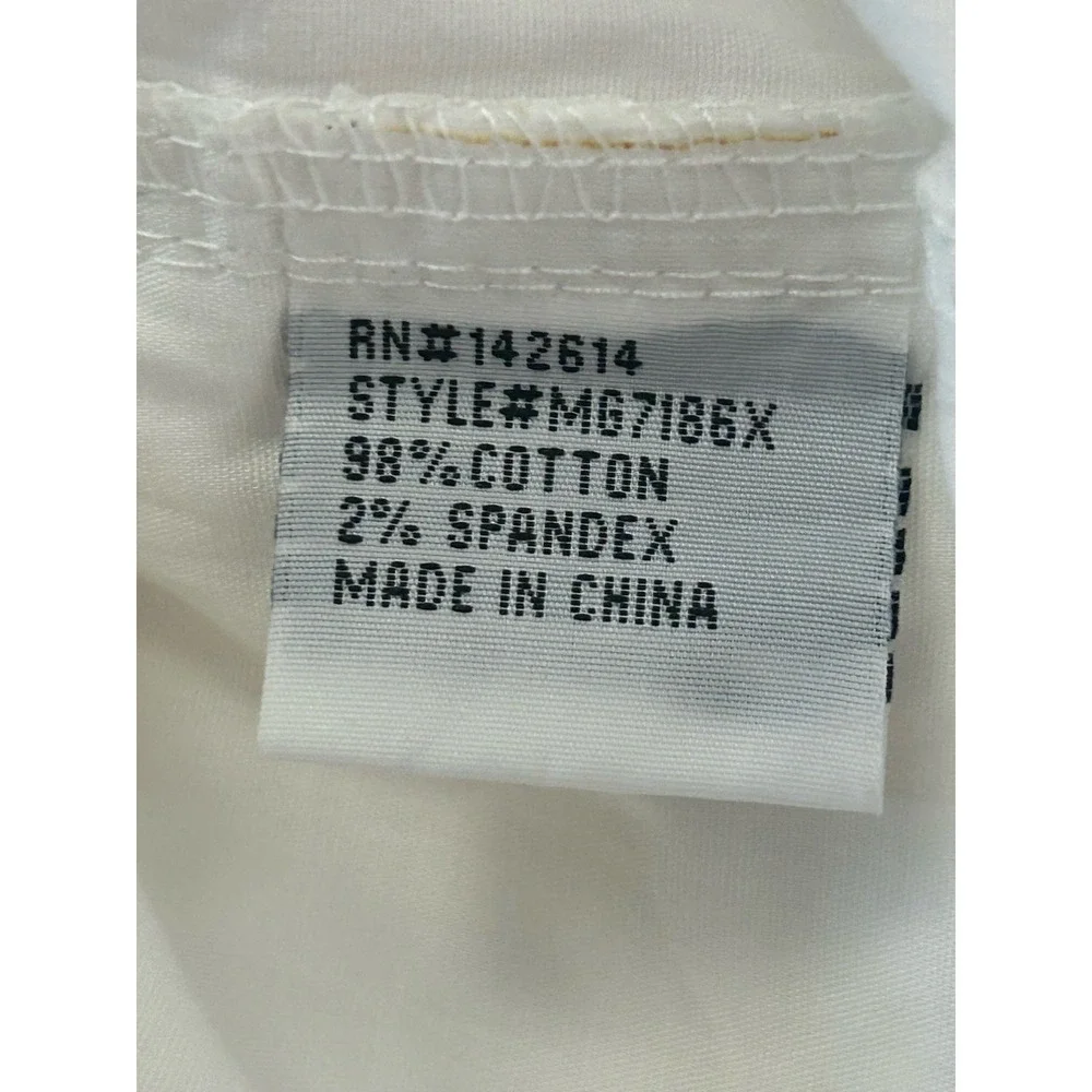 Ashley Blue Women Plus SZ 1XL White Cargo Capri Pants Cotton Stretch Ruched Side - Picture 6 of 6